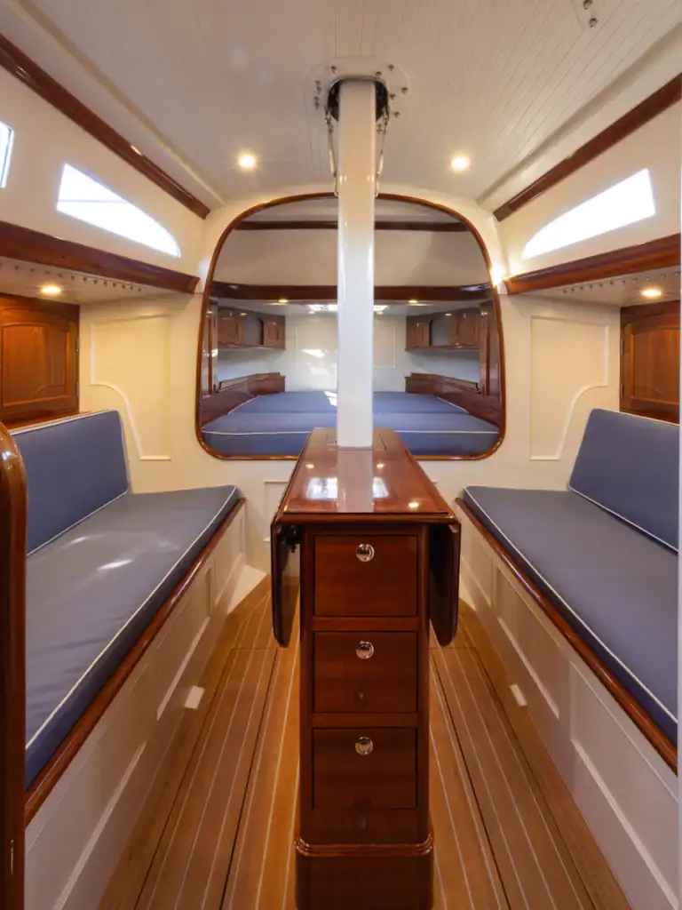 Stephens Waring 39, salon and forward berth.