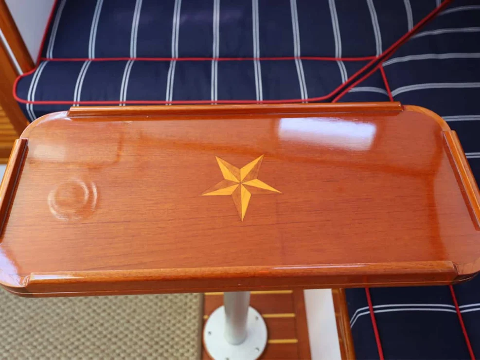 Image of REPETE, 2004 Bruckmann Bluestar 37, view of dinette table inlay detail.