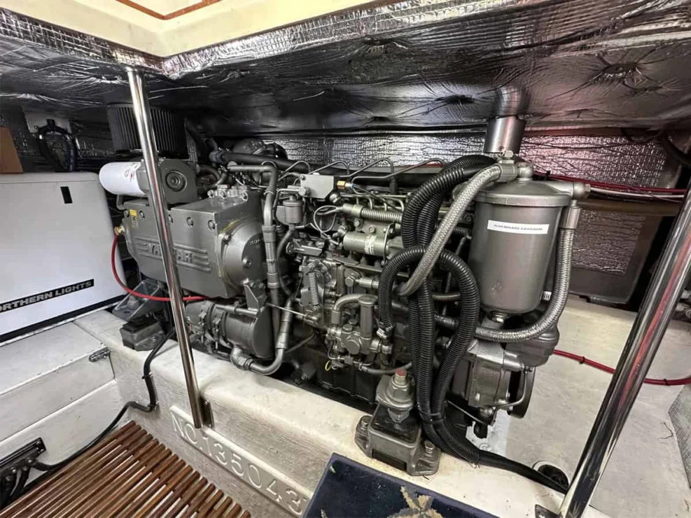 Image of REPETE, 2004 Bruckmann Bluestar 37 showing port engine.