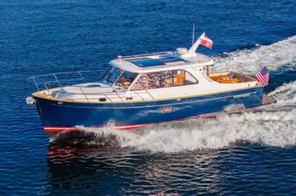 2026 Duchy 35 cruising through the ocean.