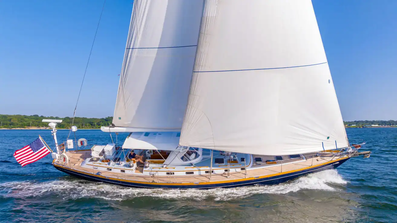 Little Harbor 60 sailing upwind.