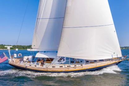 Little Harbor 60 sailing upwind.