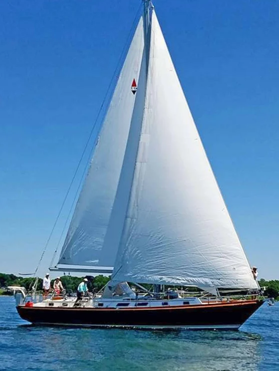 Bristol 47.7 North Star sailing with on the water.