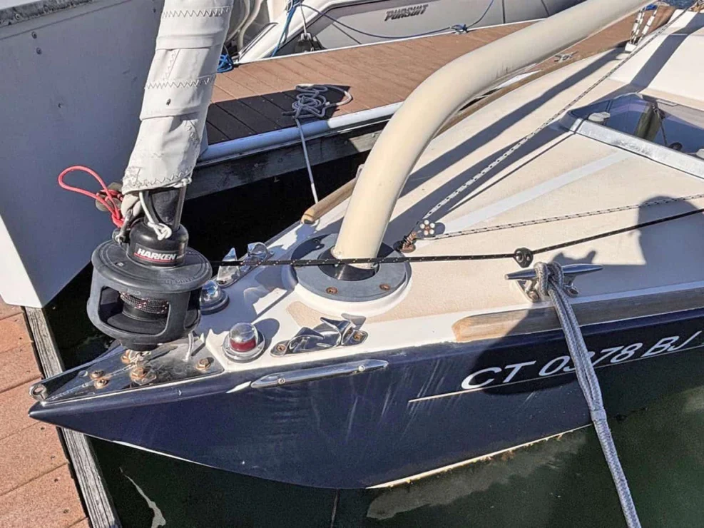 2016 Alerion Express 28, "Mavis", bow detail.