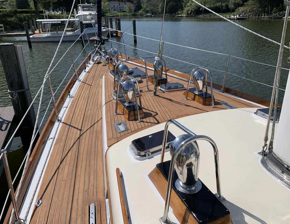 1987 Little Harbor 53 looking forward.