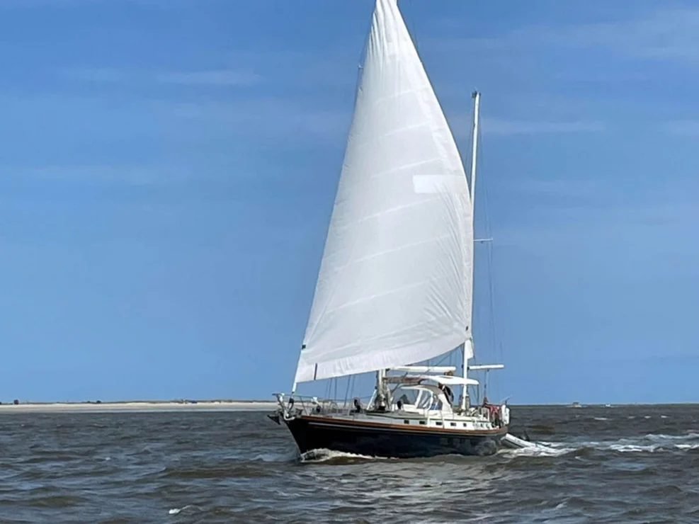 Little Harbor 53 view of headsail.