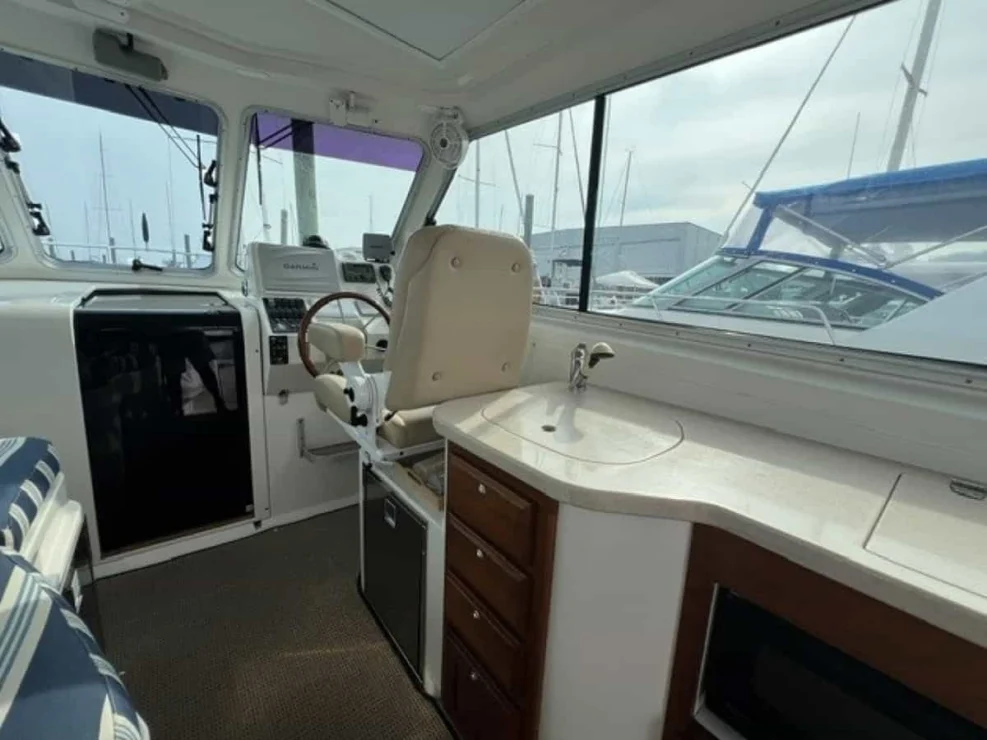 2008 Back Cove 33 "Better Together" port side galley in helm deck.