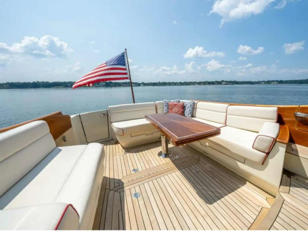 2012 Hinckley Talaria 48 "Concerto In Sea" cockpit table.