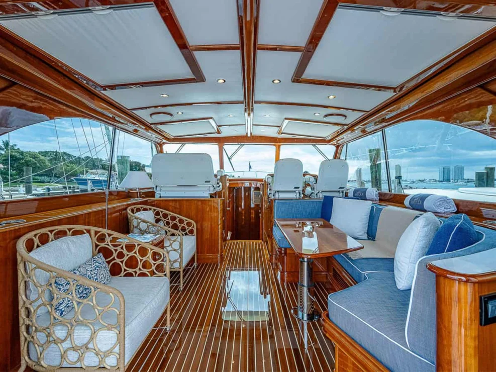 Wellington Yacht Partners – 2018 Hinckley Talaria 55 MKII for sale – Pilothouse looking forward.