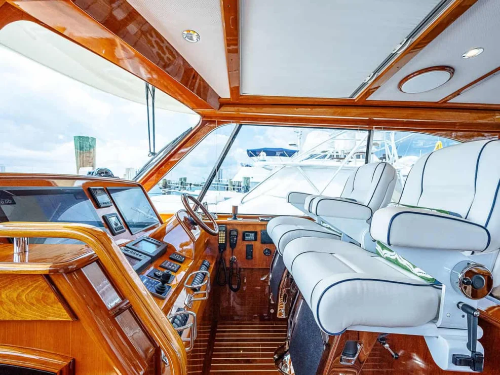 Wellington Yacht Partners – 2018 Hinckley Talaria 55 MKII for sale – Helm looking outboard.