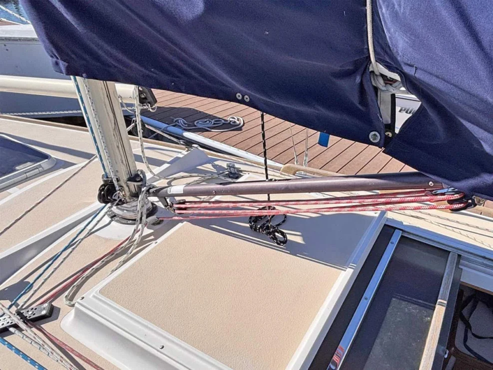 2016 Alerion Express 28, "Mavis", main sail detail.