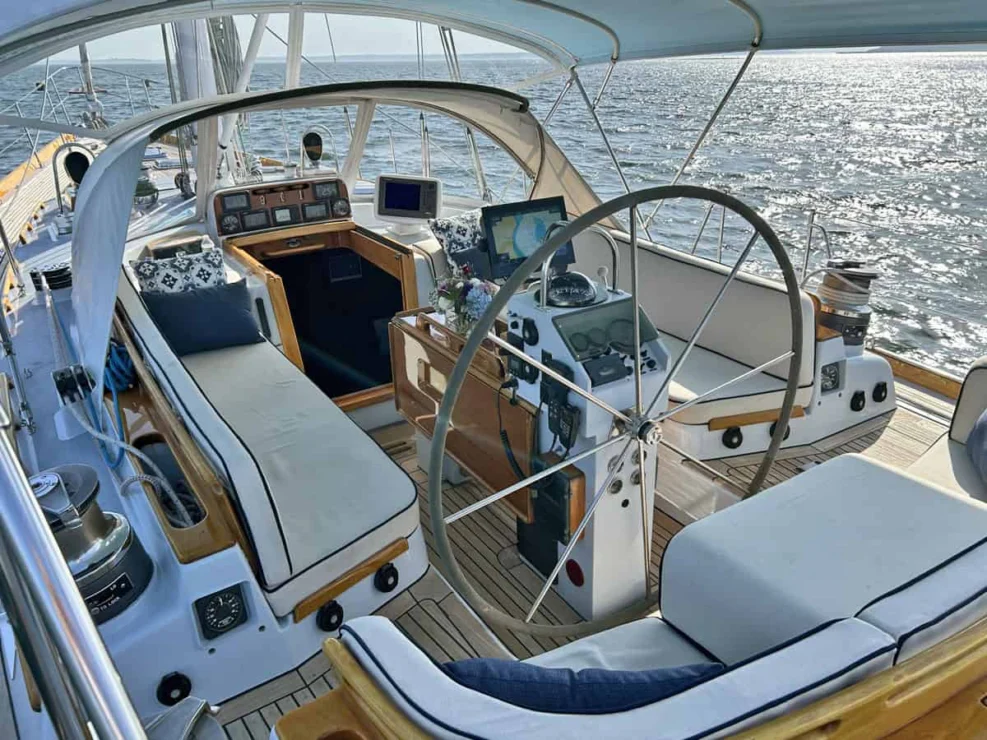 Little Harbor 60 Moonracer cockpit looking starboard.
