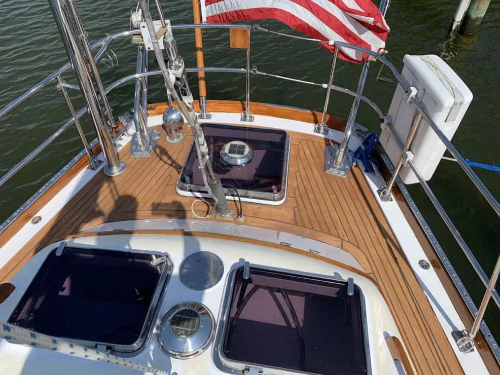 1987 Little Harbor 53 aft deck detail.