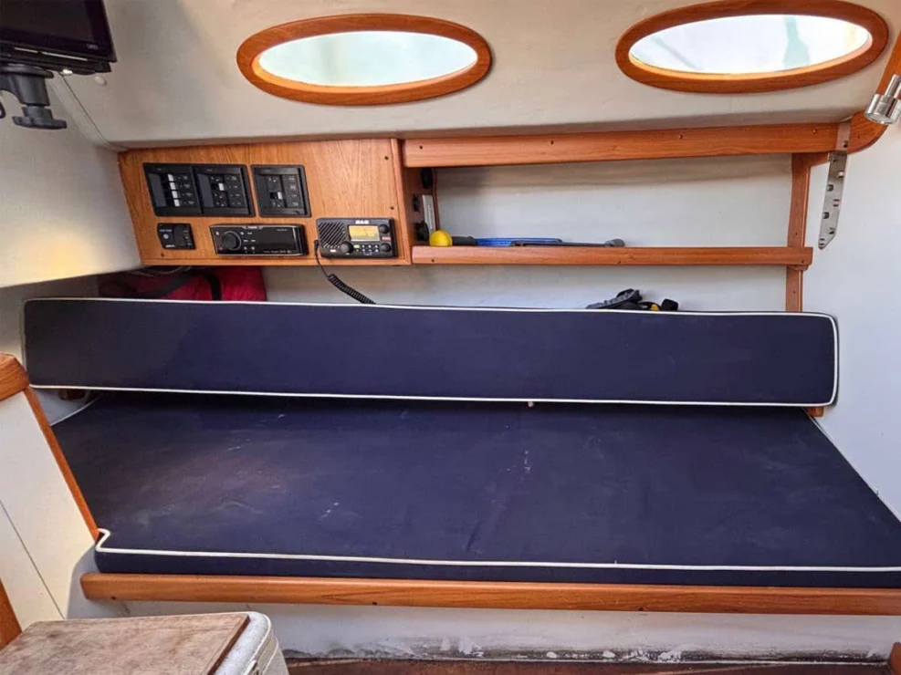 2016 Alerion Express 28, "Mavis", interior settee.