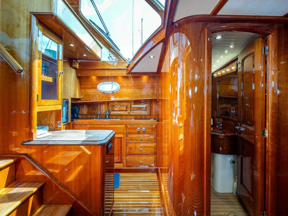 Wellington Yacht Partners – 2018 Hinckley Talaria 55 MKII for sale – Galley and guest head with shower.