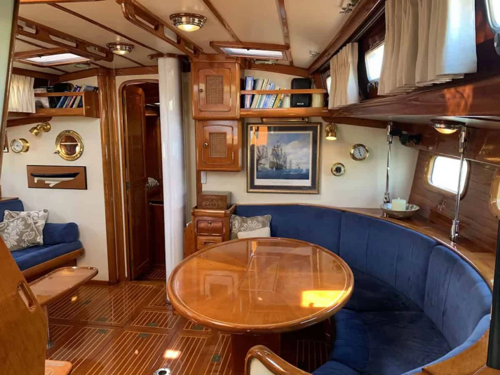 1987 Little Harbor 53 starboard side looking forward.