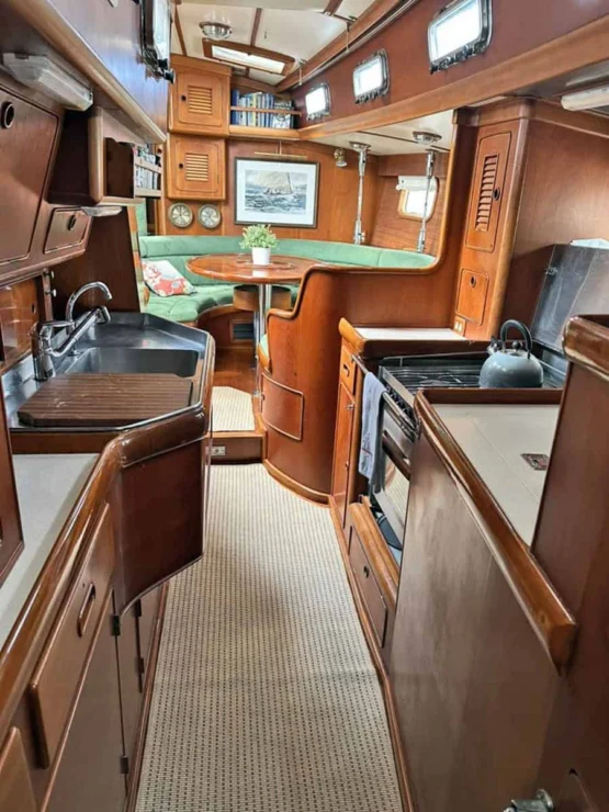 Little Harbor 53 image of galley looking forward to salon.