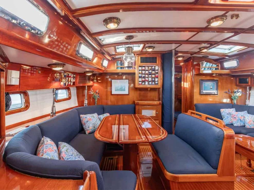 Little Harbor 60 Moonracer port salon looking forward.
