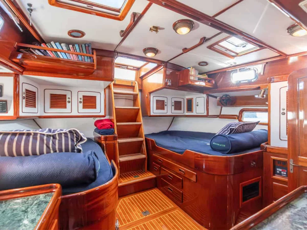 Little Harbor 60 Moonracer owner's cabin.