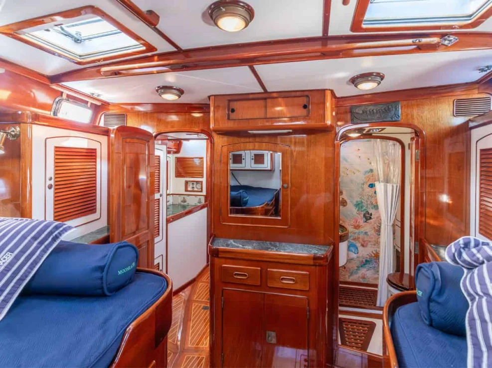 Little Harbor 60 Moonracer owner's cabin forward.