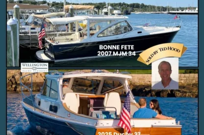 MJM 34z and Duchy 27, two downeast yachts sold by Ted Hood.