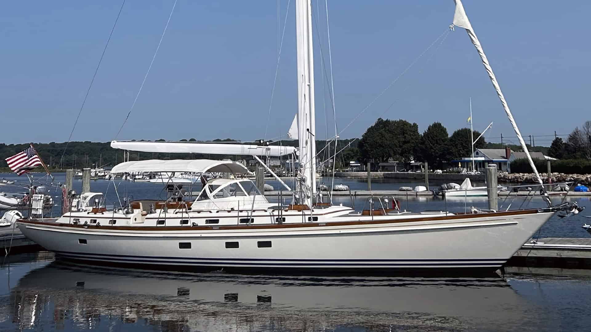 1994 Little Harbor 60 for sale - starboard profile view on the water