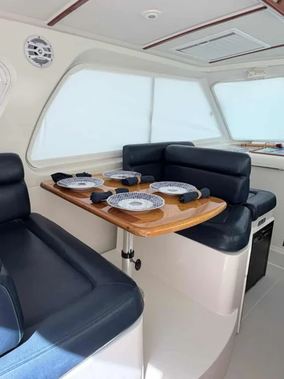 2010 Back Cove 33, convertible upper settee.