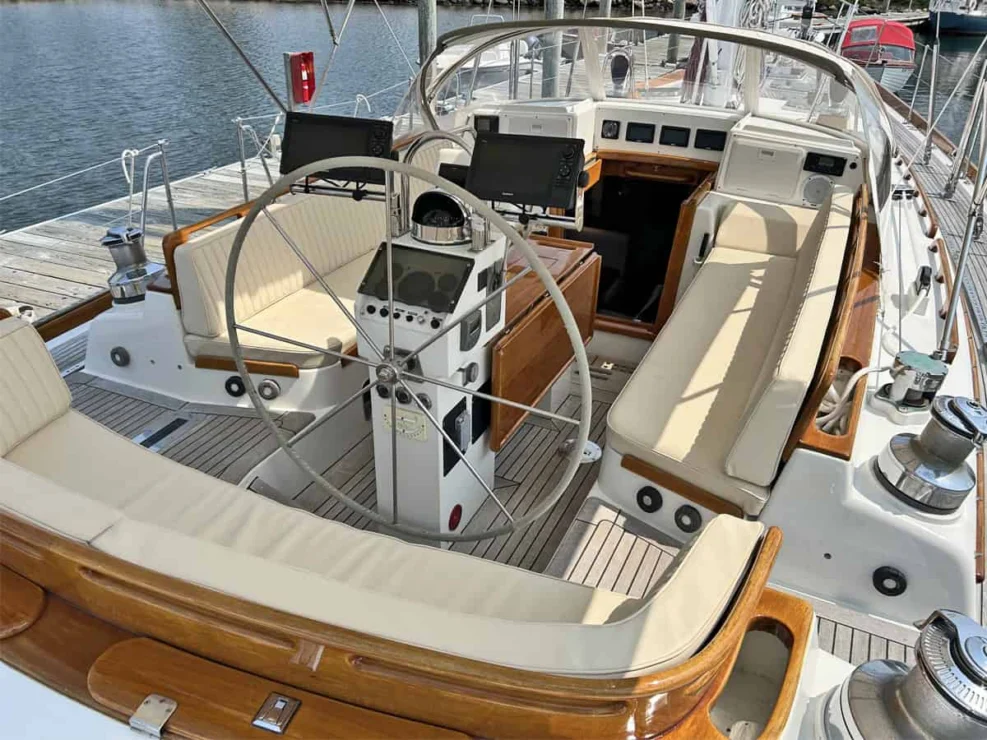 1994 Little Harbor 60 for sale - view of cockpit looking forward to companionway