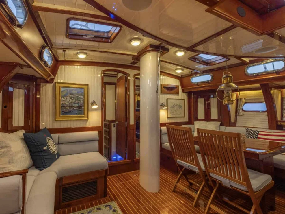 2001 Lyman Morse 63 for sale, interior view of main salon.