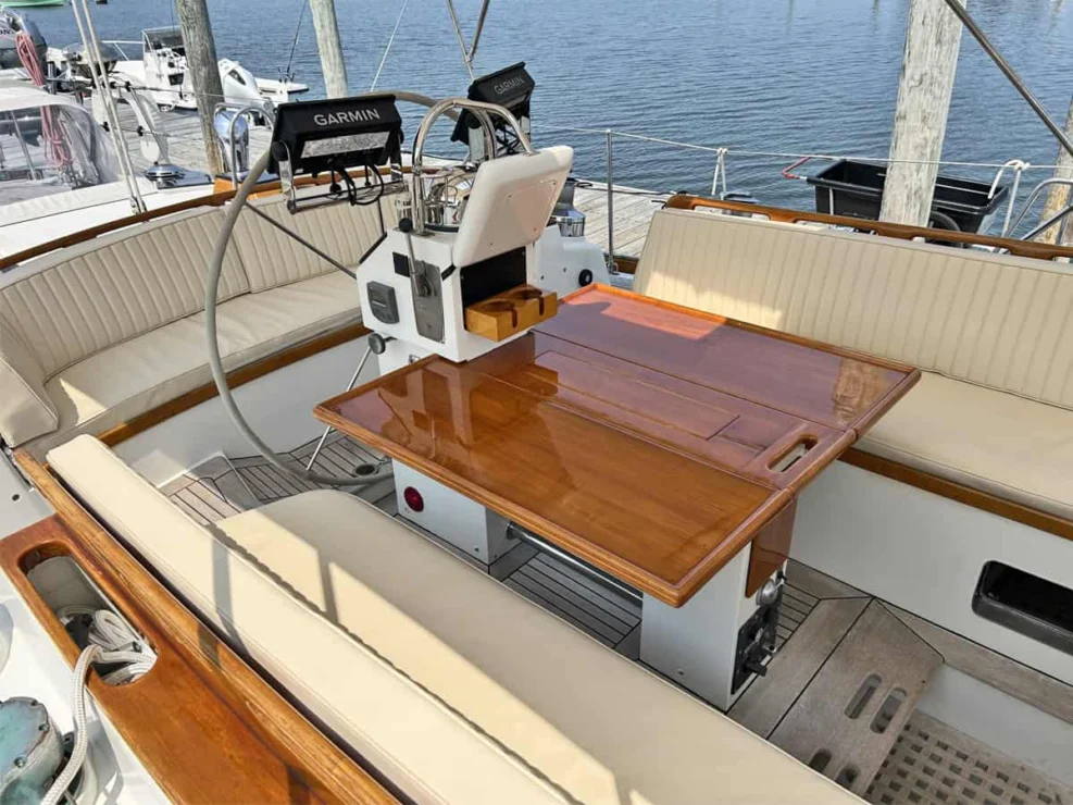 1994 Little Harbor 60 for sale - cockpit table in open position.