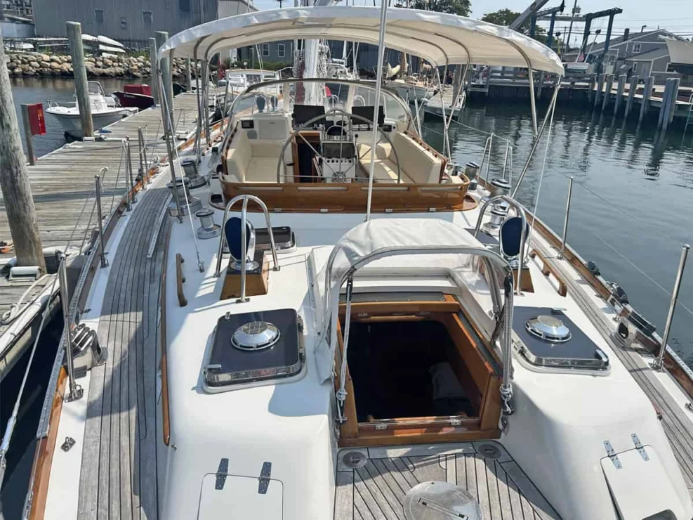 1994 Little Harbor 60 for sale - view from cockpit from aft deck.