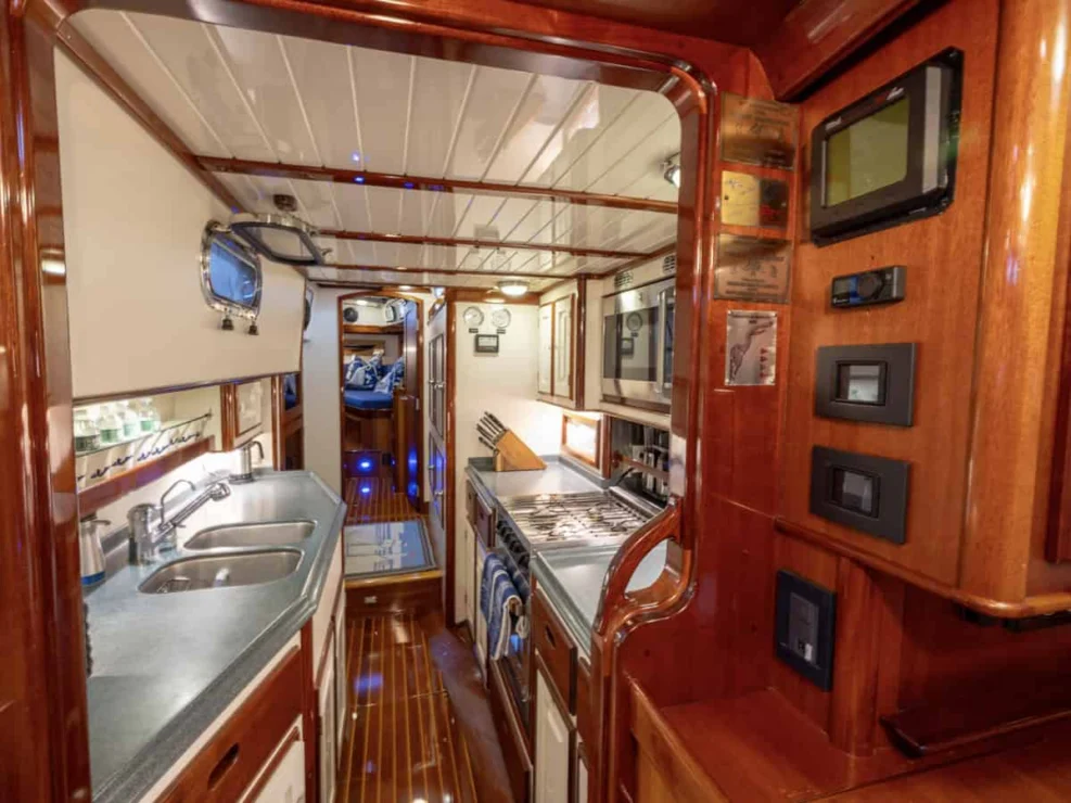2001 Lyman Morse 63 for sale, galley.