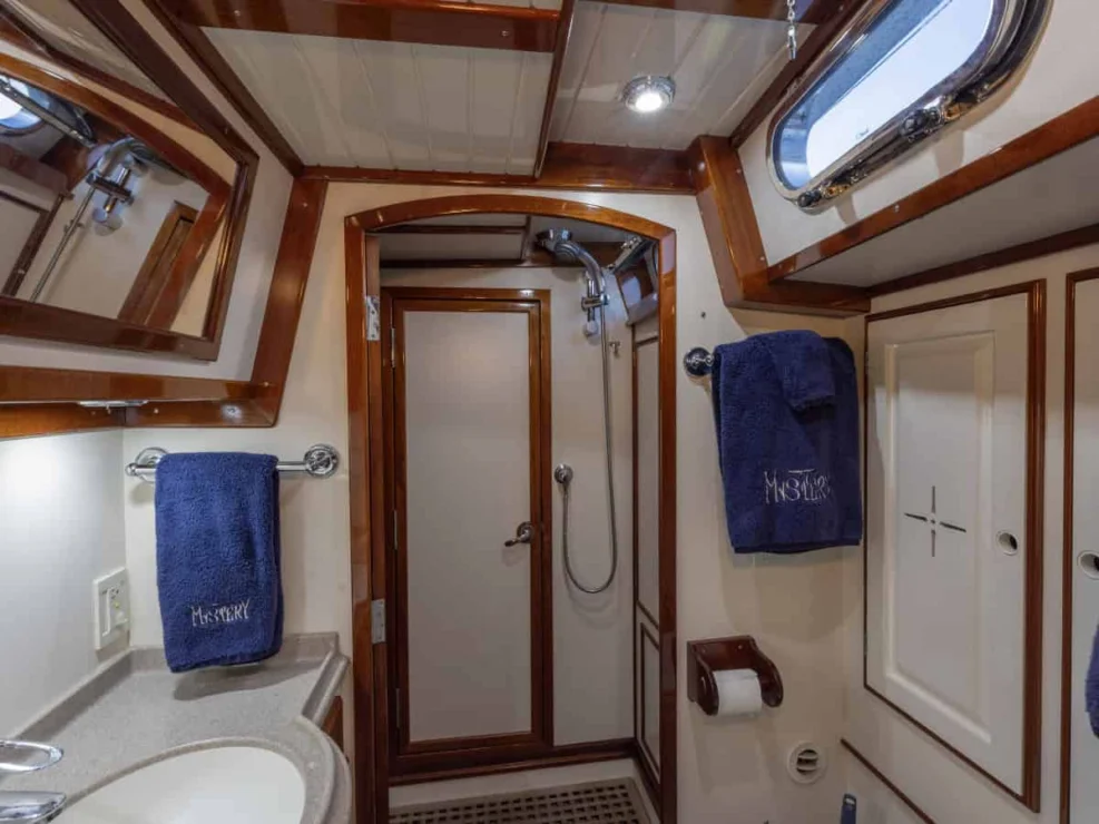 2001 Lyman Morse 63 for sale, owner's head and shower.