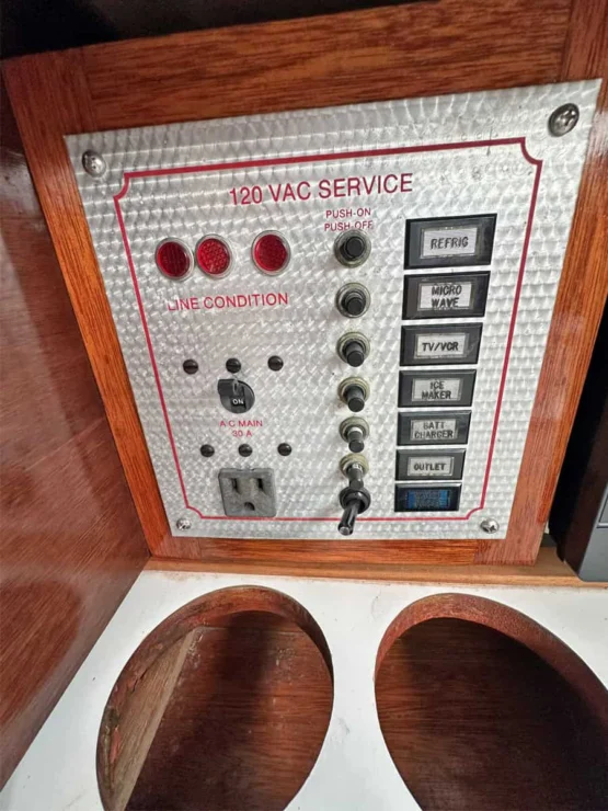 1990 Windsor Craft 26 Picnic Boat, AC breaker panel.