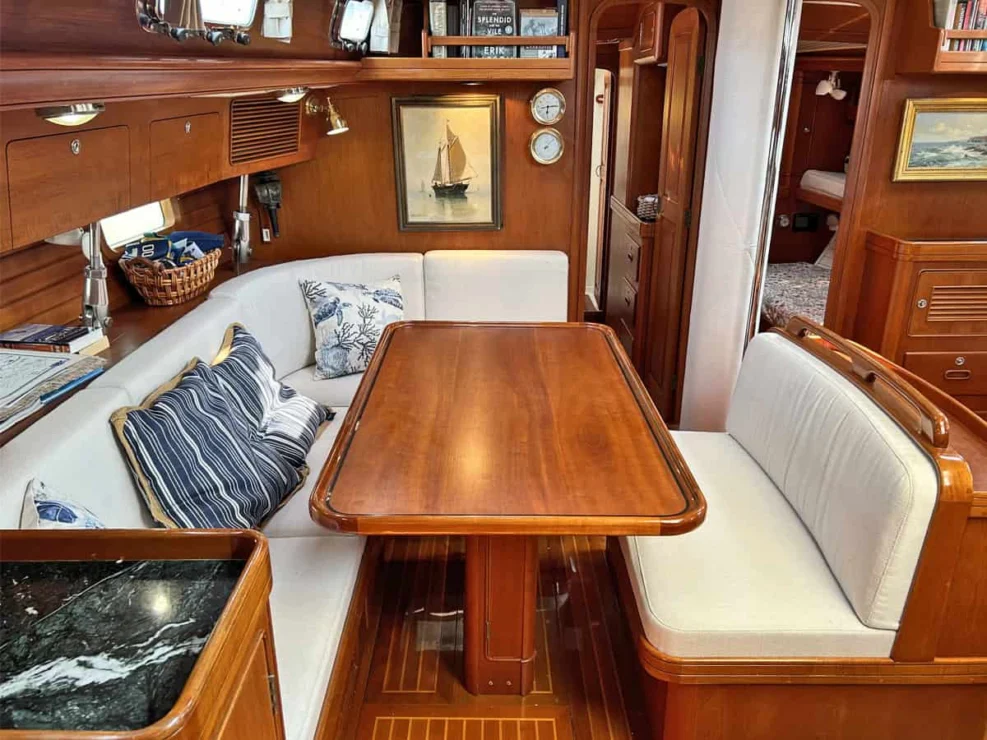 1994 Little Harbor 60 for sale - main salon, port forward.