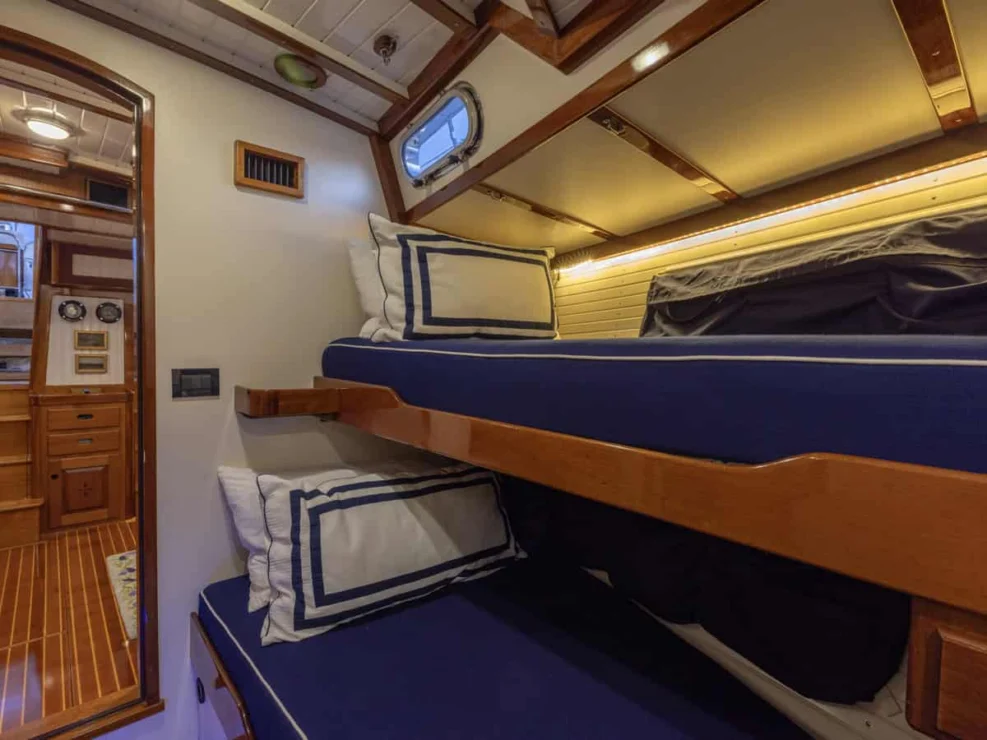 2001 Lyman Morse 63 for sale, guest berth port side looking aft.