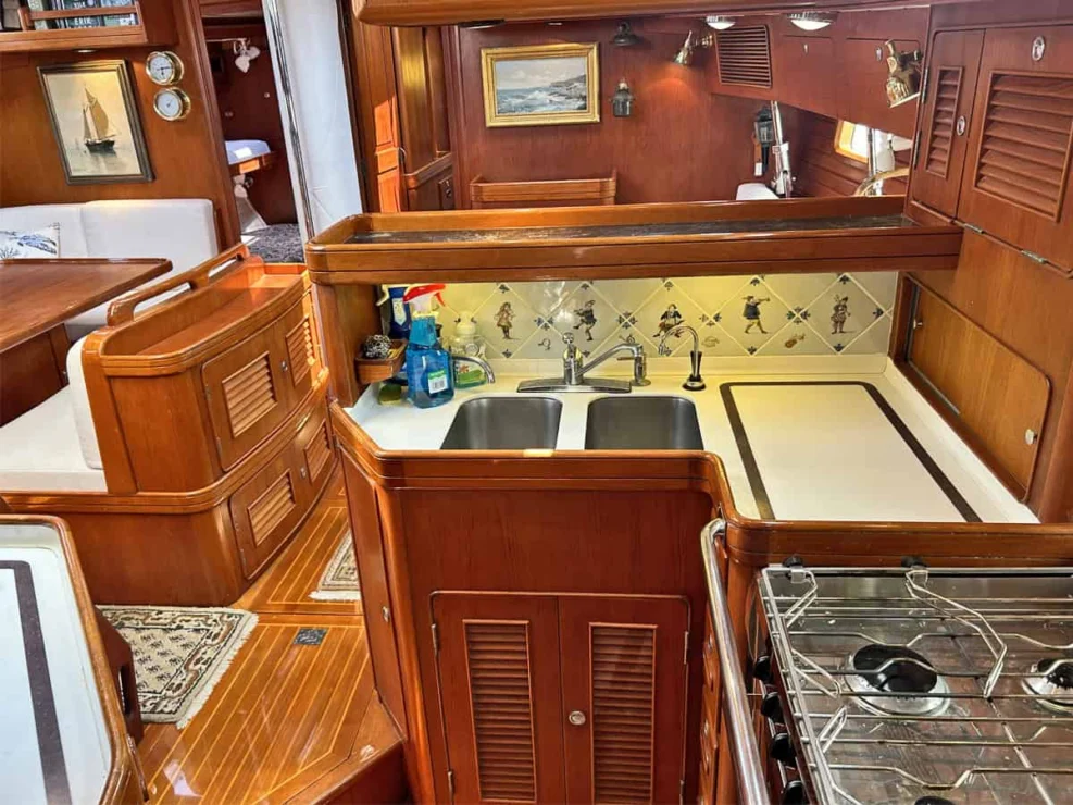1994 Little Harbor 60 for sale - view of galley with sinks and storage