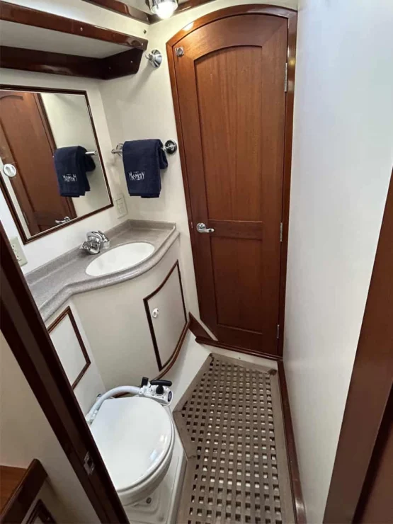 Lyman Morse 63 for sale, port guest head.