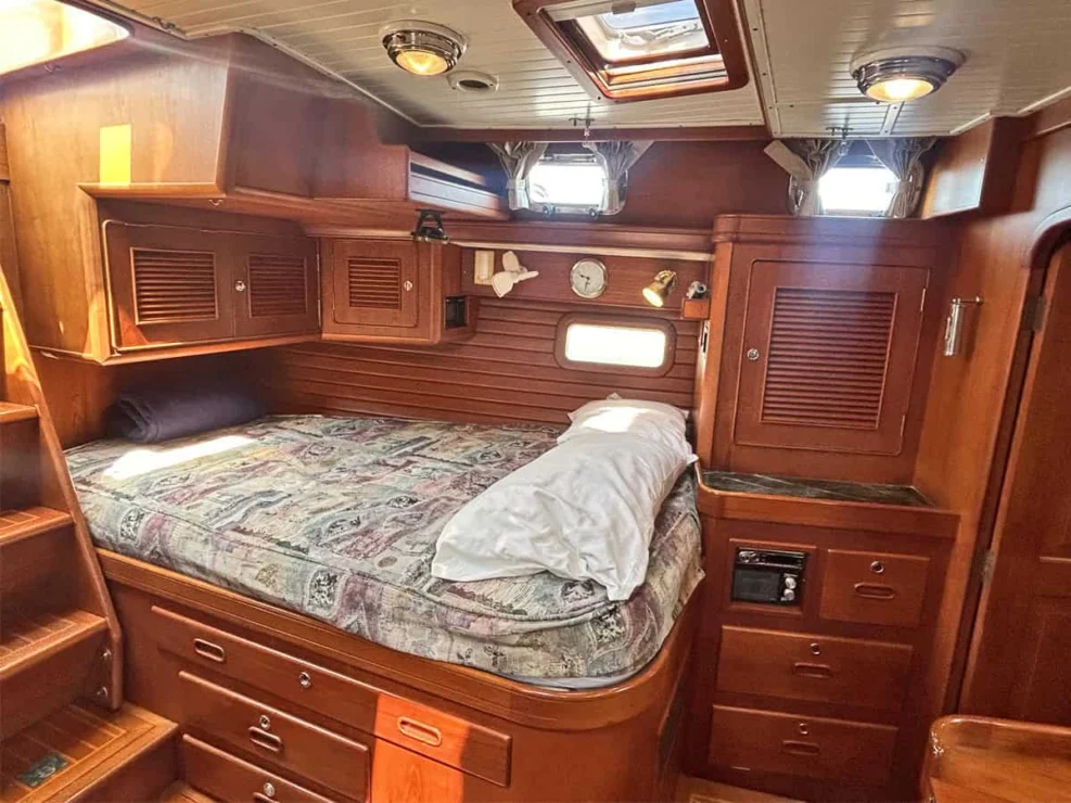 1994 Little Harbor 60 for sale - owner's cabin with port berth and storage.
