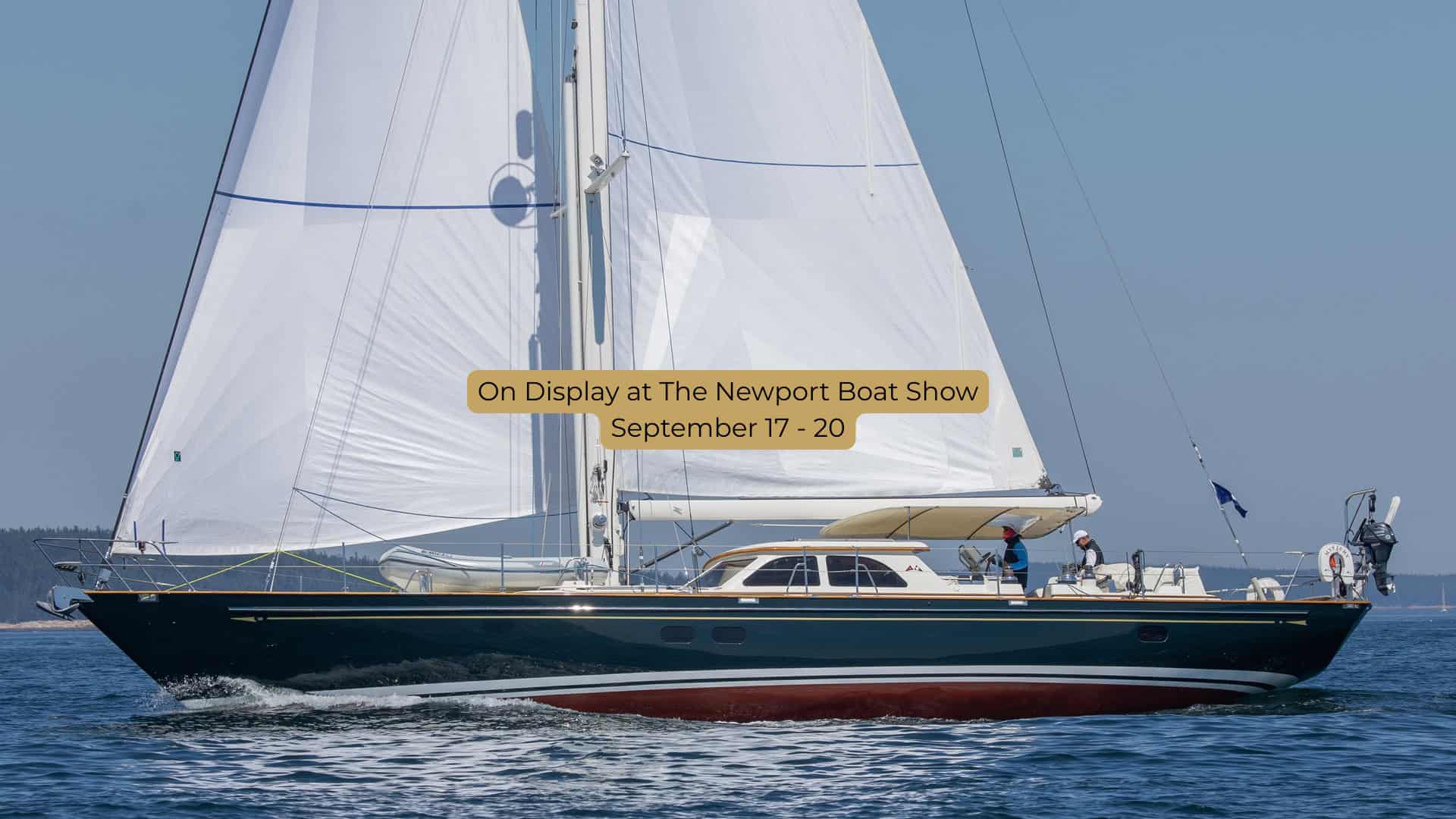 2001 Lyman Morse 63, port side profile view at sail.