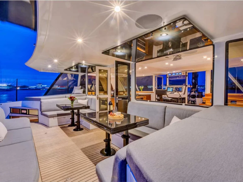2014 Gunboat 60 for sale, aft cockpit.