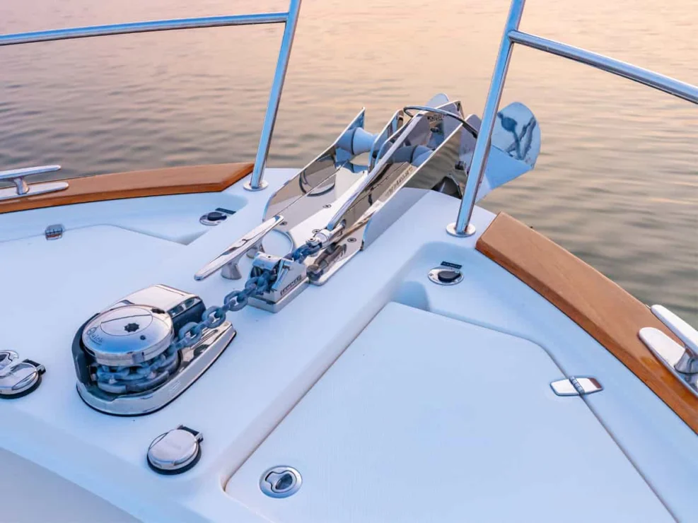 Sabre 45, Salt Therapy, view of anchor and windlass detail.