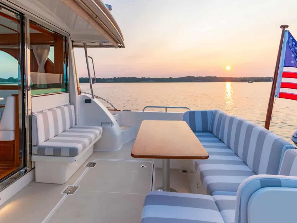 Sabre 45, Salt Therapy, view of cocpit looking to starboard.