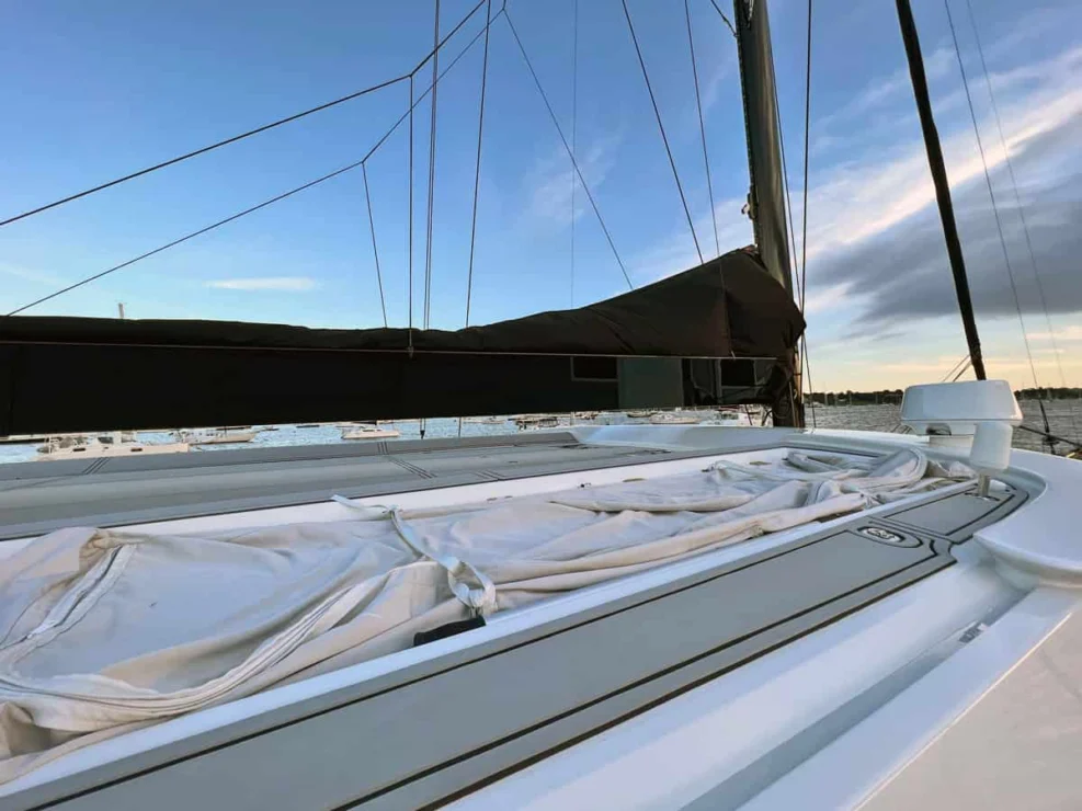 2014 Gunboat 60 for sale - rooftop storage.