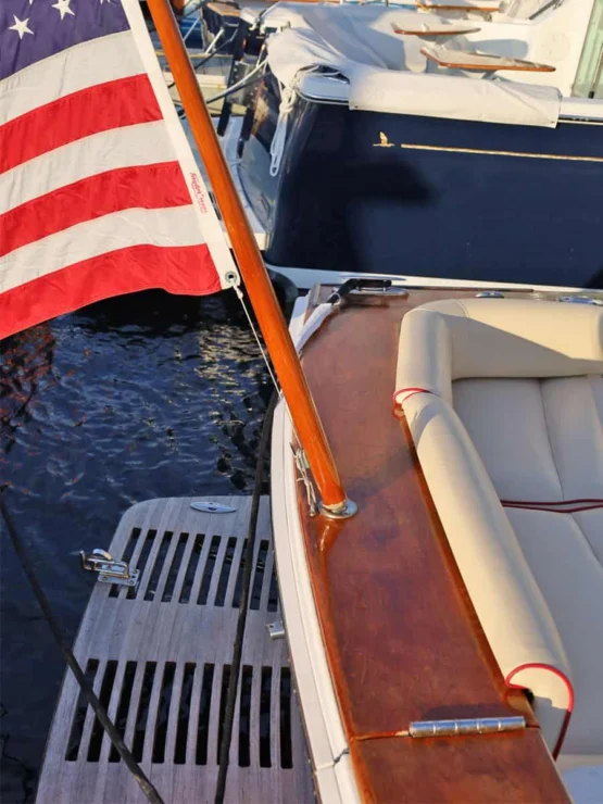 2003 Hunt Yachts Harrier 36, ensign.