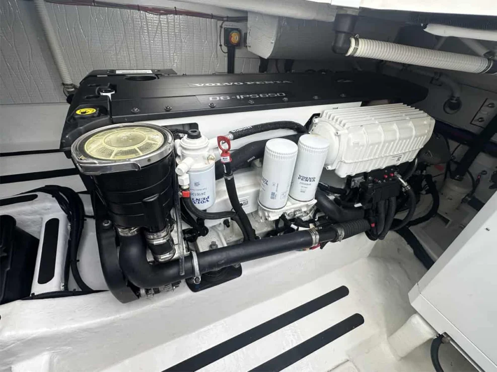Sabre 45, Salt Therapy, view of starboard engine.