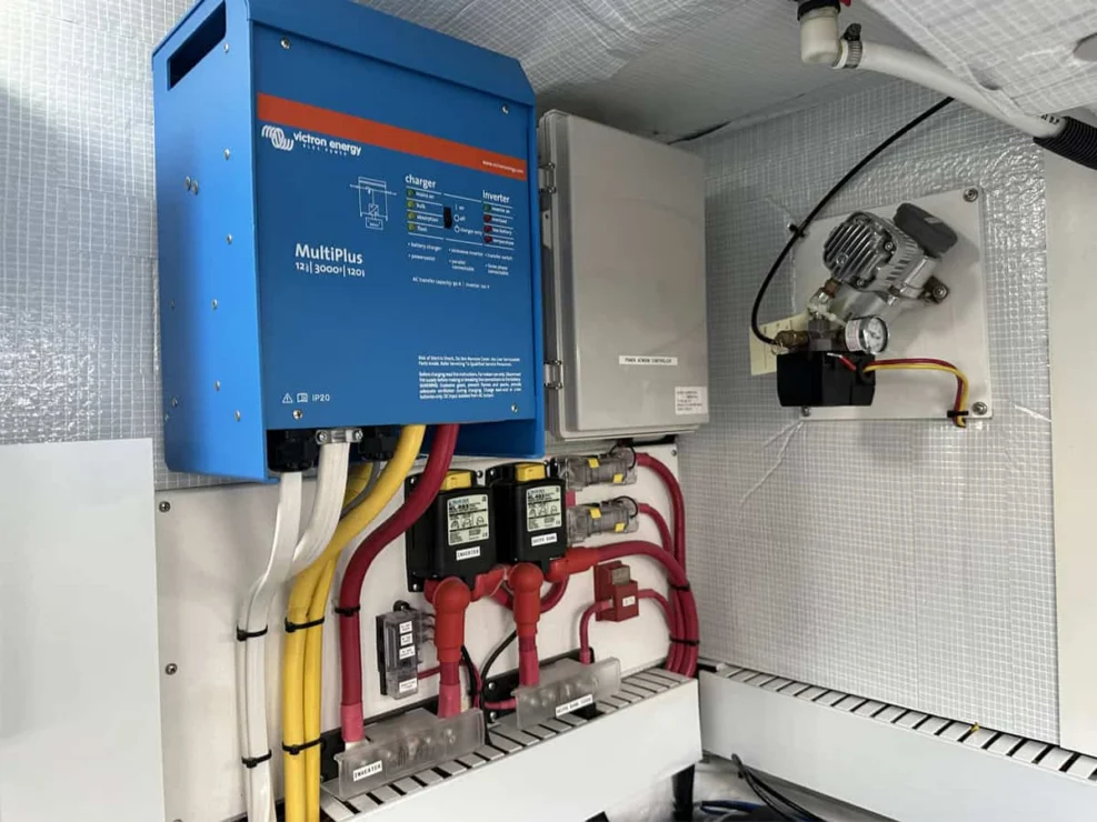 Sabre 45, Salt Therapy, view of Multiplus inverter charger.