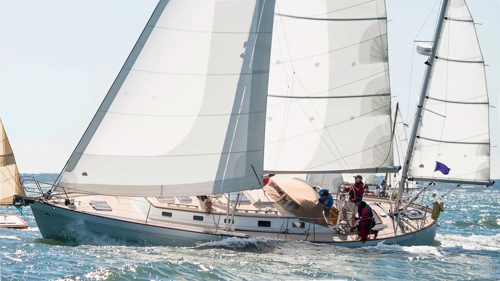 Brooklin Boatyard Custom 45 yawl sailing in the Opera House Cup regatta.