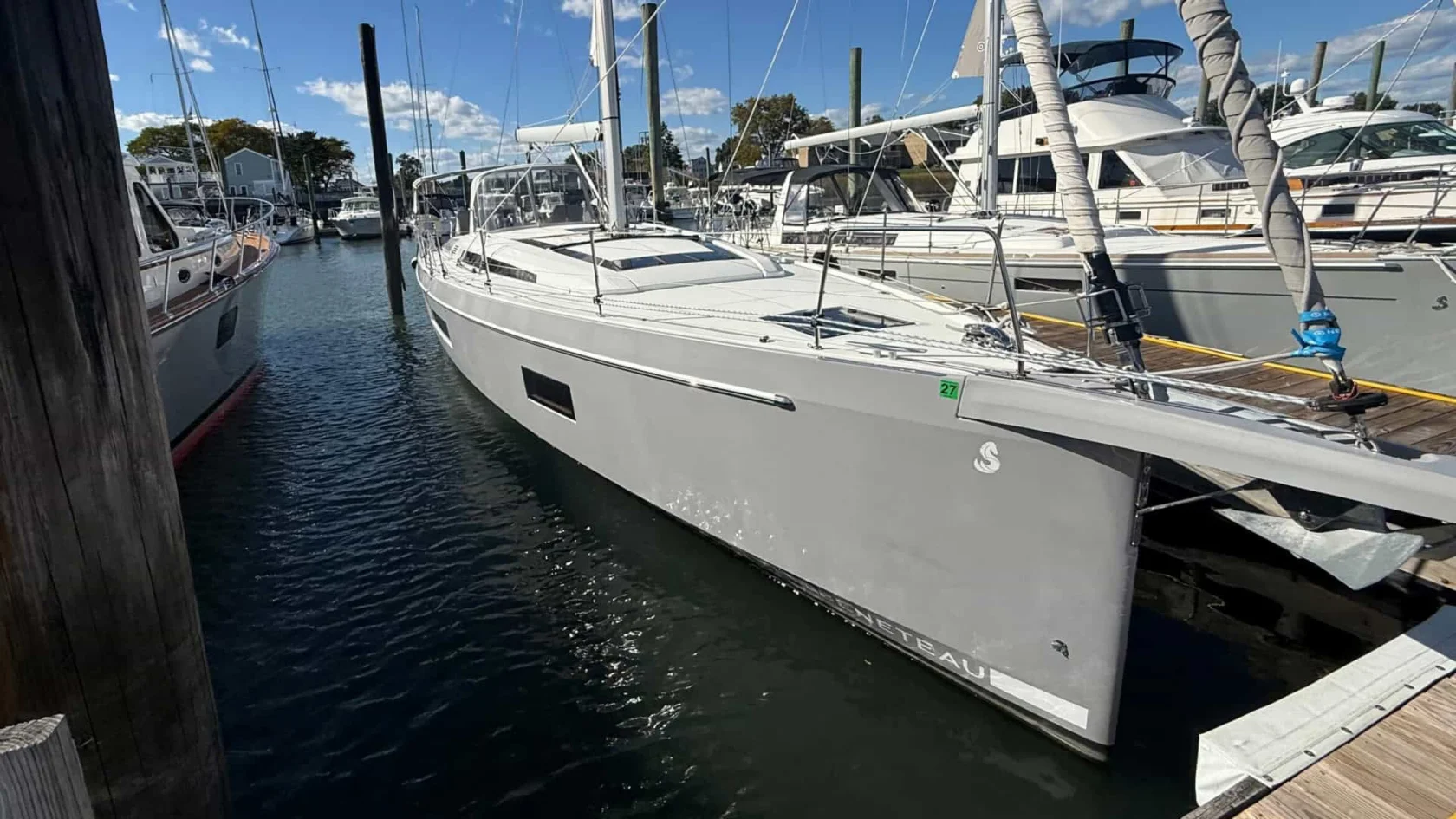 Beneteau Oceanis 51.1 for sale, at the dock.