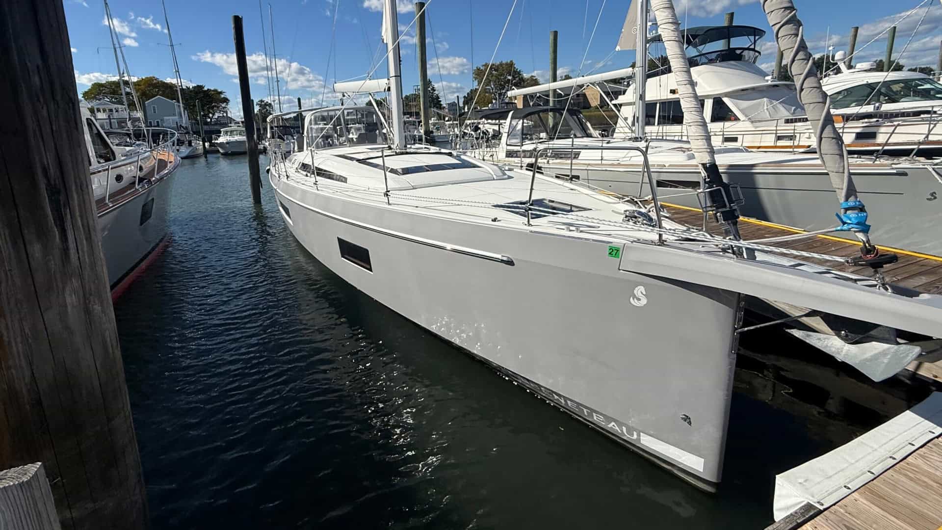Beneteau Oceanis 51.1 for sale, at the dock.